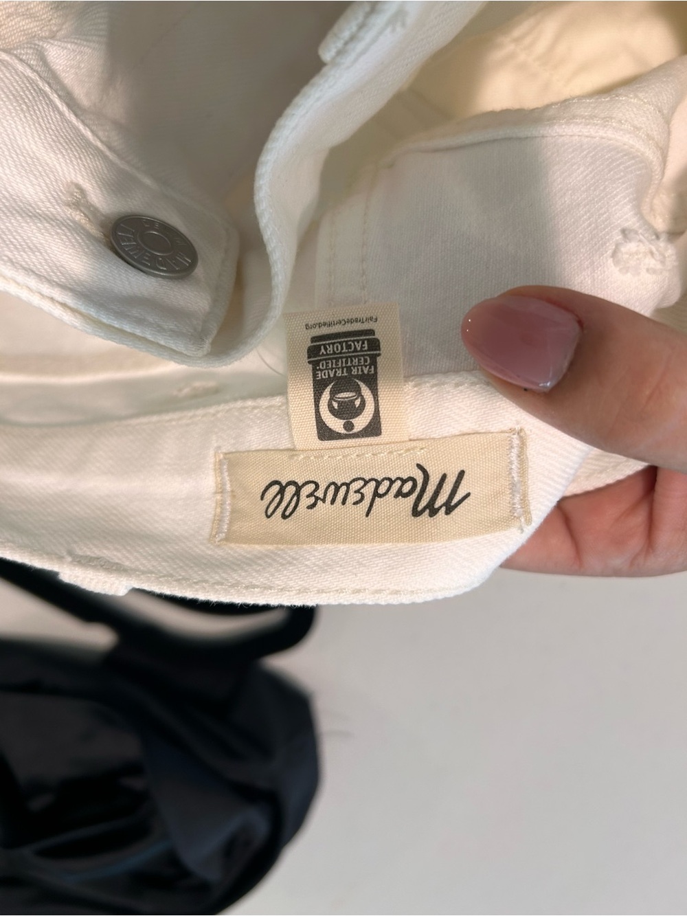 New Madewell Two Tone Perfect Vintage Straight Leg Jeans Cream Women’s 28 - Picture 8 of 8